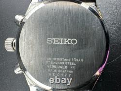 Seiko World Time Solar Men's Chronograph Alarm Black 41mm Quartz Watch V195-0AE0