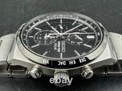 Seiko World Time Solar Men's Chronograph Alarm Black 41mm Quartz Watch V195-0AE0