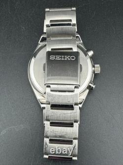 Seiko World Time Solar Men's Chronograph Alarm Black 41mm Quartz Watch V195-0AE0