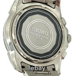 Seiko World Time Watch Titanium Solar 7B25 0AC0 GMT 41mm Unisex wrist 19cm