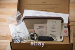 Serica 8315-1 GMT COSC 39mm 9 Crown Steel Automatic Watch Oreo