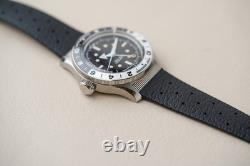 Serica 8315-1 GMT COSC 39mm 9 Crown Steel Automatic Watch Oreo