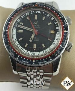 Serviced Vintage Enicar Sherpa Guide 600 GMT World Time Automatic Watch Tropical