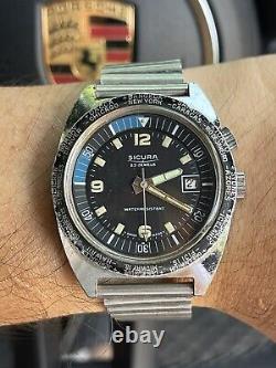 Sicura (breitling Current Owner Former Name) Gmt Worldtime Diver. Good Working