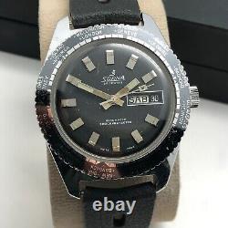 Skin Diver Brietling By Sorna Gmt World Time Automatic Watch Swiss 25 Jewels 70s
