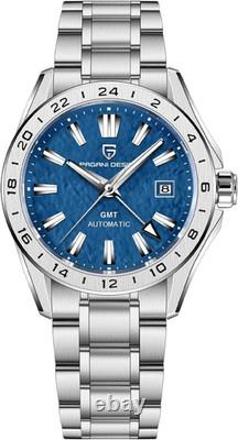 Sky Blue GMT Automatic Watch 100M Waterproof Stainless Steel for All