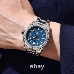 Sky Blue GMT Automatic Watch 100M Waterproof Stainless Steel for All