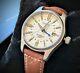 Solid TITANIUM 40mm Automatic White Field GMT Mod Watch Military Pilot SAPPHIRE