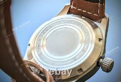 Solid TITANIUM 40mm Automatic White Field GMT Mod Watch Military Pilot SAPPHIRE