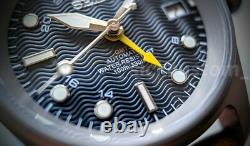 Solid TITANIUM GMT Field Watch 36mm Dark Blue Automatic Mod SAPPHIRE 100M Great