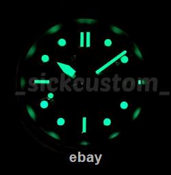 Solid TITANIUM GMT Field Watch 36mm Dark Blue Automatic Mod SAPPHIRE 100M Great