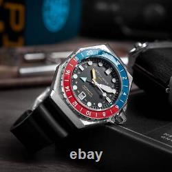 Spinnaker Dumas GMT Automatic Blue & Red / Stainless Steel Black Dial Stainle