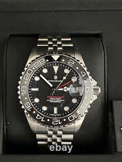 Steinhart Ocean 39 GMT Black Ceramic with Jubilee bracelet FREE SHIPPING