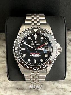 Steinhart Ocean 39 GMT Black Ceramic with Jubilee bracelet FREE SHIPPING