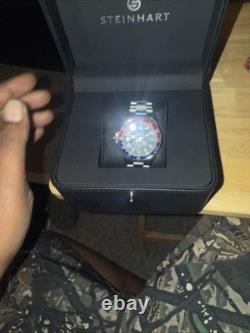 Steinhart Ocean One Gmt Watch 39mm Stainless Steel Red/Blue Very Nice
