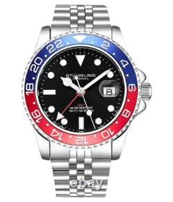 Stührling Meridian 3968 GMT Quartz 42mm Diver PEPSI