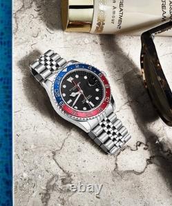 Stührling Meridian 3968 GMT Quartz 42mm Diver PEPSI