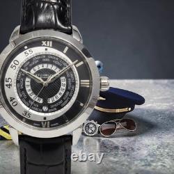 Stuhrling Original 45mm Aviator World Time Mens Qz Watch, New