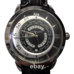 Stuhrling Original 45mm Aviator World Time Mens Qz Watch, New