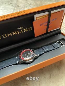 Stuhrling Original Lexus Automatic GMT Cal 91004 35 Jewels Mens Watch Coke Bezel