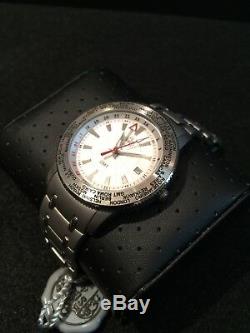 Sug Men's GMT World Time Stainless Steel Watch