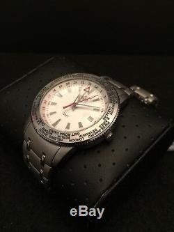 Sug Men's GMT World Time Stainless Steel Watch