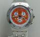 Swatch Irony Swiss GMT World Time Chronograph Panda Face Orange Dial Spots Watch