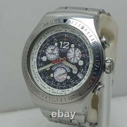 Swatch Swiss GMT World Time Chronograph Irony Panda Face Sports Watch 47mm