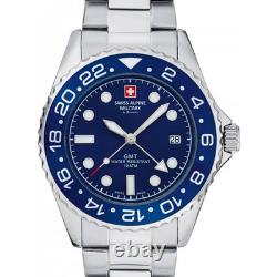 Swiss Alpine Military 7052.1135 Blue Dial GMT Men's Watch Swiss Made