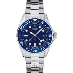Swiss Alpine Military 7052.1135 Blue Dial GMT Men's Watch Swiss Made