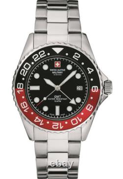 Swiss Alpine Military 7052.1136 Black Dial GMT Men's Watch Swiss Made