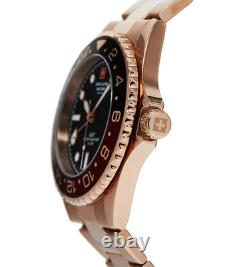 Swiss Alpine Military 7052.1164 Rose Gold Black Dial GMT Men's Watch Swiss Made