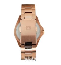 Swiss Alpine Military 7052.1164 Rose Gold Black Dial GMT Men's Watch Swiss Made