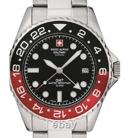 Swiss Alpine Military Black Dial GMT Men's Watch Swiss Made 7052.1136