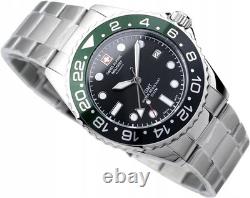 Swiss Alpine Military Black Dial GMT Men's Watch Swiss Made 7052.1138