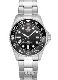 Swiss Alpine Military Nautilus GMT Black Dial Men's Watch 7052.1122