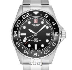 Swiss Alpine Military Nautilus GMT Black Dial Men's Watch 7052.1122