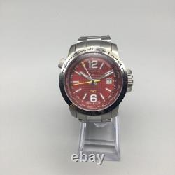 Swiss Legend GMT Traveler Men Watch 45mm Red Dial EXTRA LINKS New Battery 6.75