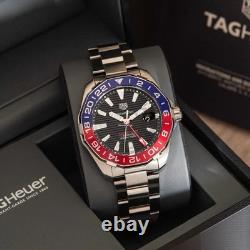 TAG Heuer Aquaracer GMT Calibre 7 Men's Pepsi Black Dial Watch WAY201F. BA0927