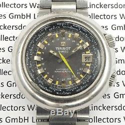 TISSOT Navigator T12 Worldtime / GMT von 1971 in Edelstahl sehr selten