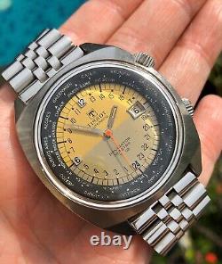 TISSOT Seastar Navigator T12 Vintage World Time GMT Watch 1960s Diver Military