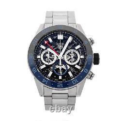 Tag Heuer Carrera GMT Chronograph Steel Auto 45mm Mens Watch CBG2A1Z. BA0658