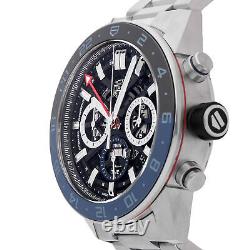 Tag Heuer Carrera GMT Chronograph Steel Auto 45mm Mens Watch CBG2A1Z. BA0658