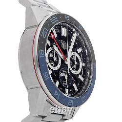 Tag Heuer Carrera GMT Chronograph Steel Auto 45mm Mens Watch CBG2A1Z. BA0658