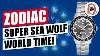 The Perfect Retro Travel Companion Zodiac Super Sea Wolf World Time