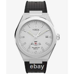 Timex Continental GMT World Time Watch Q Timex Quartz 39mm Silver