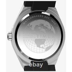 Timex Continental GMT World Time Watch Q Timex Quartz 39mm Silver