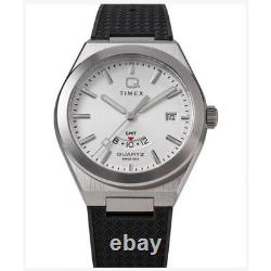 Timex Continental GMT World Time Watch Q Timex Quartz 39mm Silver
