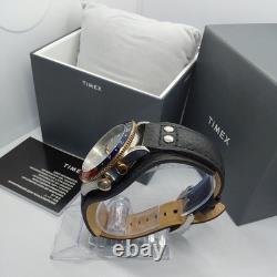 Timex GMT Silver Dial with Blue-Red Bezel Quartz Mens Mod. Watch TW2U99100