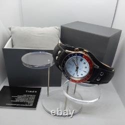 Timex GMT Silver Dial with Blue-Red Bezel Quartz Mens Mod. Watch TW2U99100